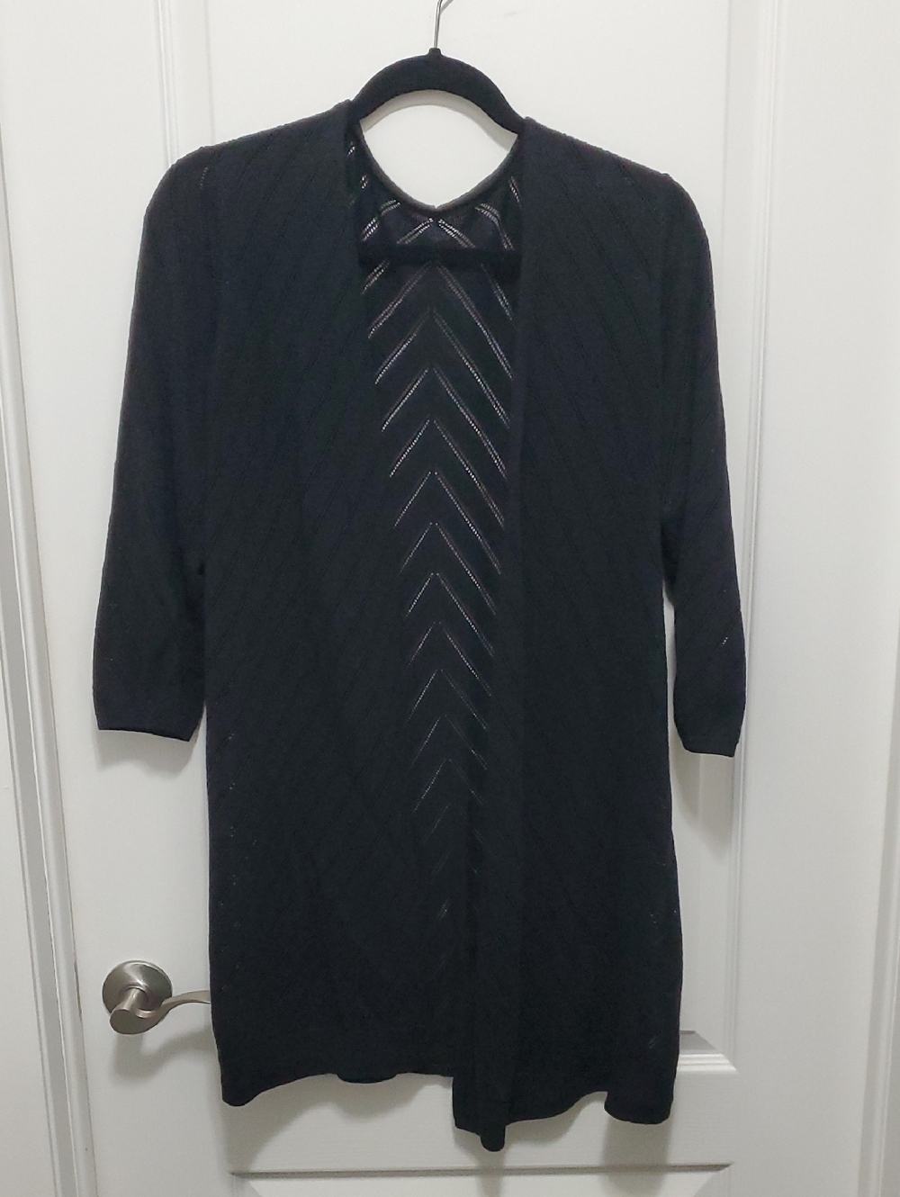 Ricki's Black Open-Front Knit Long Cardigan Tunic
